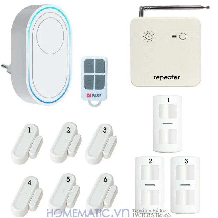 Thiết Bị Chống Trộm Gia đình Báo động Qua Wifi Tdb12f bộ 3 cảm biến chuyển động + 6 cảm biến cửa