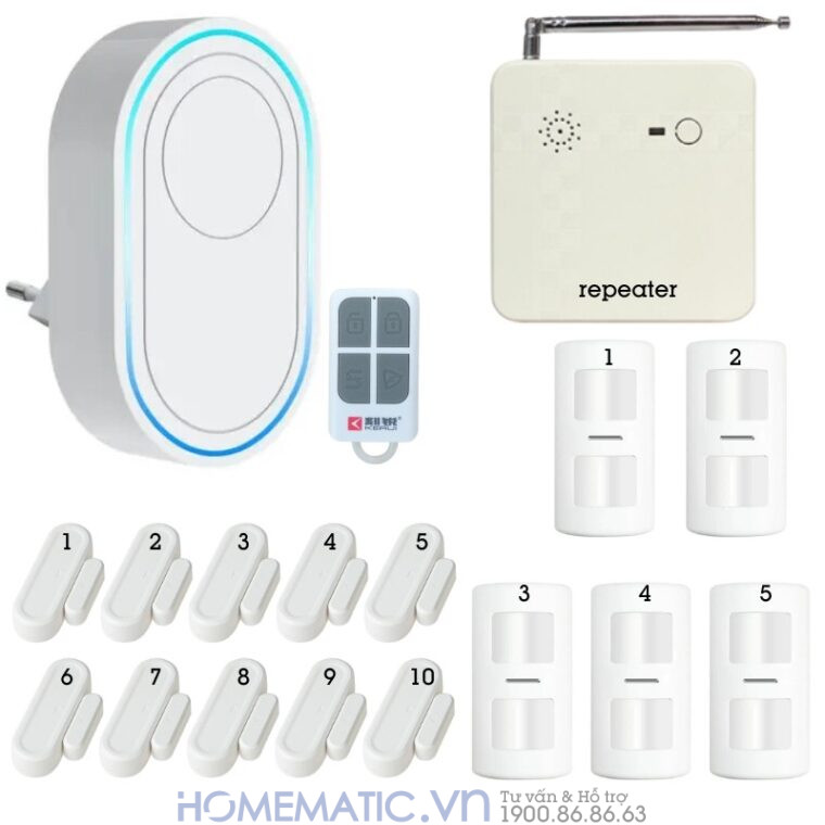 Thiết Bị Chống Trộm Gia đình Báo động Qua Wifi Tdb12f bộ 5 cảm biến chuyển động + 10 cảm biến cửa