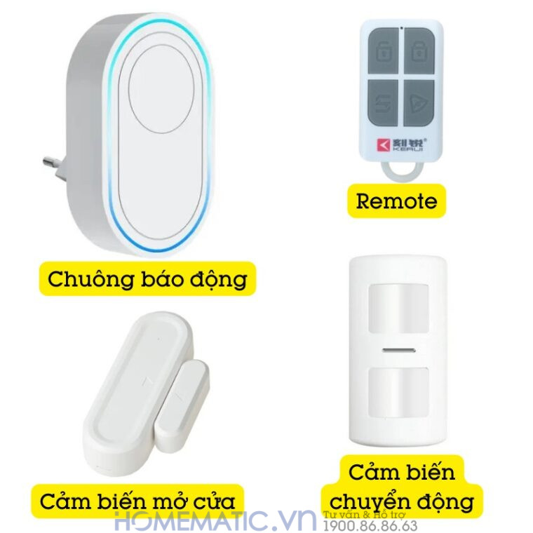 Thiết Bị Chống Trộm Gia đình Báo động Qua Wifi Tdb12f bộ tiêu chuẩn