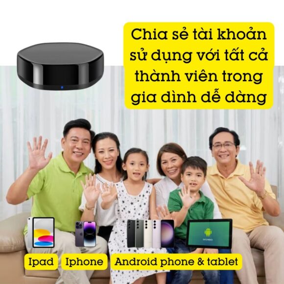 Bộ điều Khiển điều Hòa Panasonic Bằng điện Thoại Smart Life Yrc11 chia sẻ sử dụng với các thành viên trong nhà dễ dàng