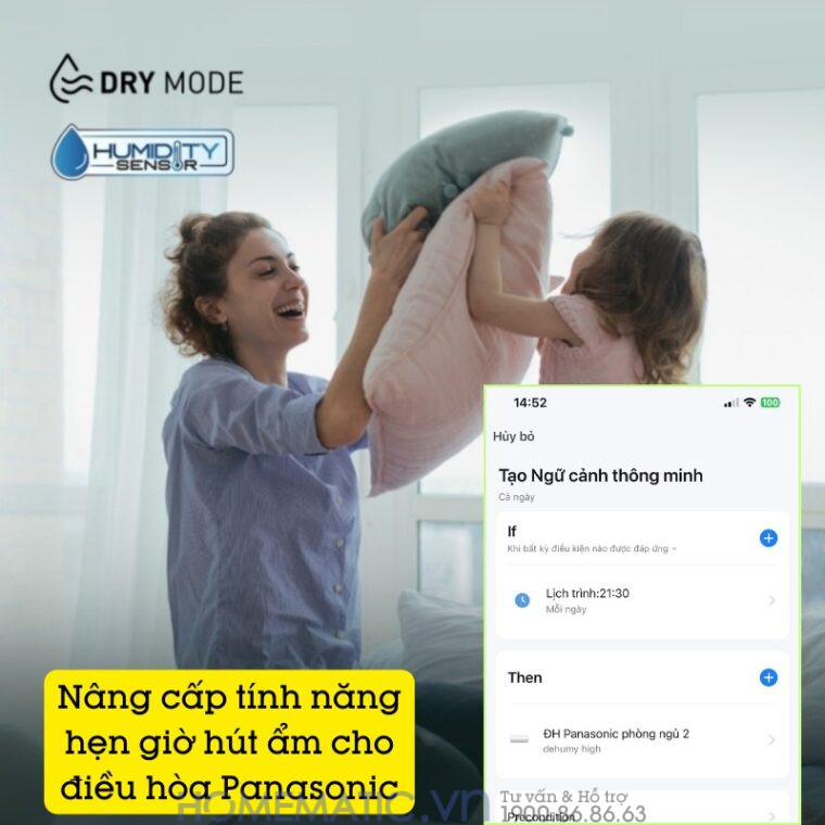 Bộ điều Khiển điều Hòa Panasonic Bằng điện Thoại Smart Life Yrc11 nâng cấp tính năng hẹn giờ hút ẩm điều hòa