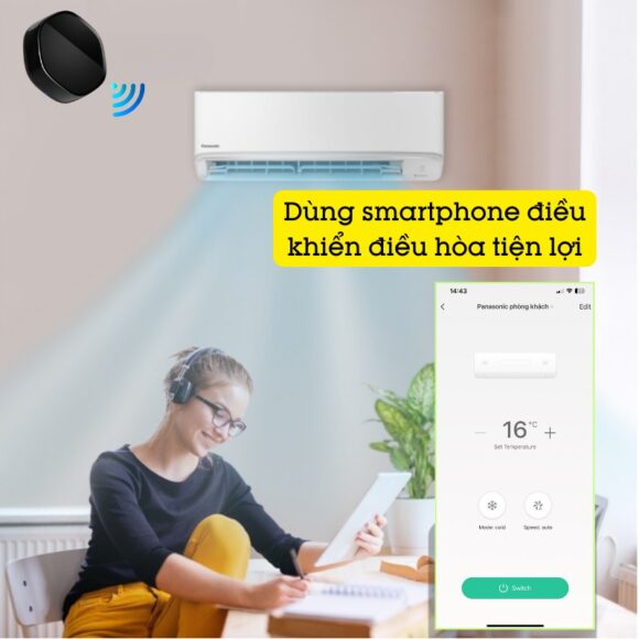 Bộ điều Khiển điều Hòa Panasonic Bằng điện Thoại Smart Life Yrc11 rất tiện lợi