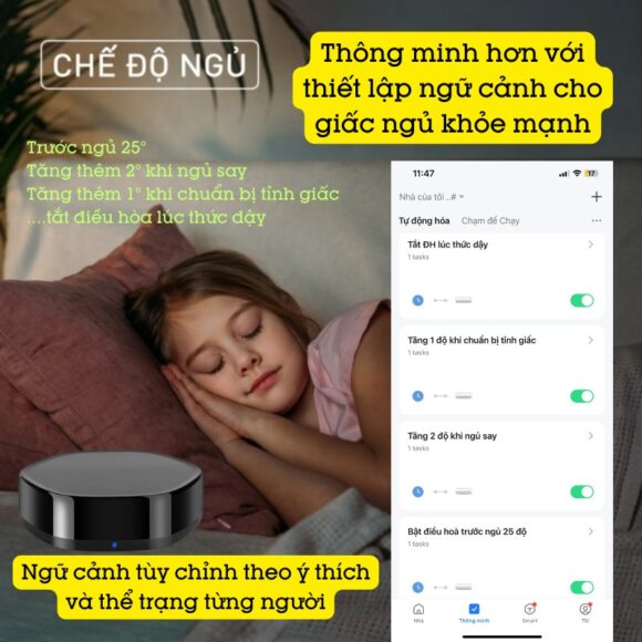 Bộ điều Khiển điều Hòa Panasonic Bằng điện Thoại Smart Life Yrc11 thiết lập chế độ ngủ thông minh hơn