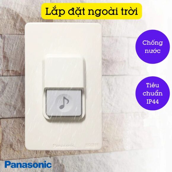 Chuông Cửa Không Dây Panachime Sử Dụng Nút Bấm Dùng Pin Panasonic Ehg888 có thể lắp đặt ngoài trời chống nước IP44