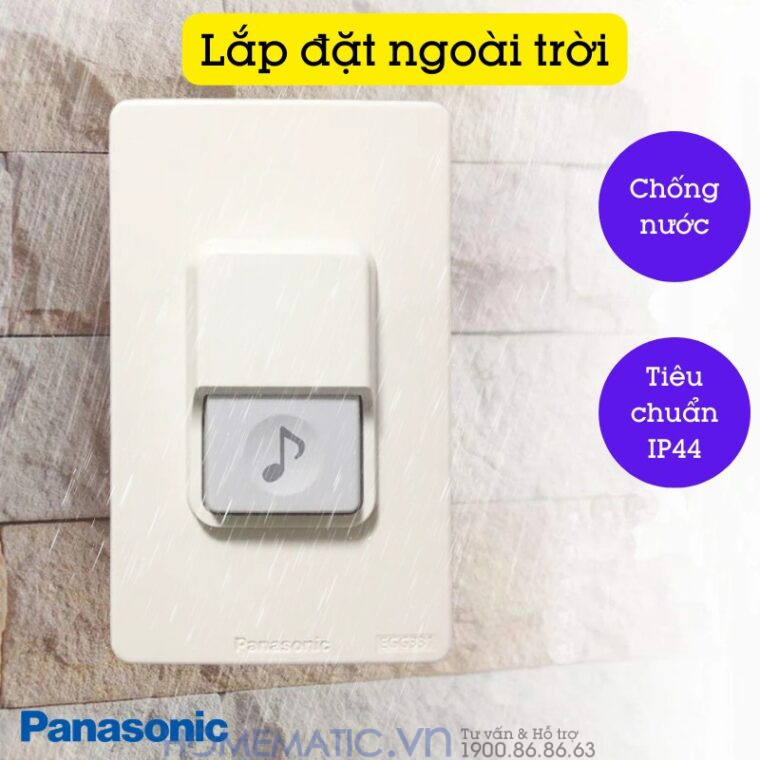 Chuông Cửa Không Dây Panachime Sử Dụng Nút Bấm Dùng Pin Panasonic Ehg888 có thể lắp đặt ngoài trời chống nước IP44 Chuông Cửa Không Dây Panachime Sử Dụng Nút Bấm Dùng Pin Panasonic Ehg888 có thể lắp đặt ngoài trời chống nước IP44