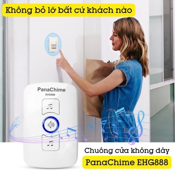 Chuông Cửa Không Dây Panachime Sử Dụng Nút Bấm Dùng Pin Panasonic Ehg888 không bỏ lỡ bất cứ khách nào