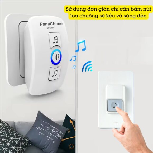 Chuông Cửa Không Dây Panachime Sử Dụng Nút Bấm Dùng Pin Panasonic Ehg888 sử dụng đơn giản