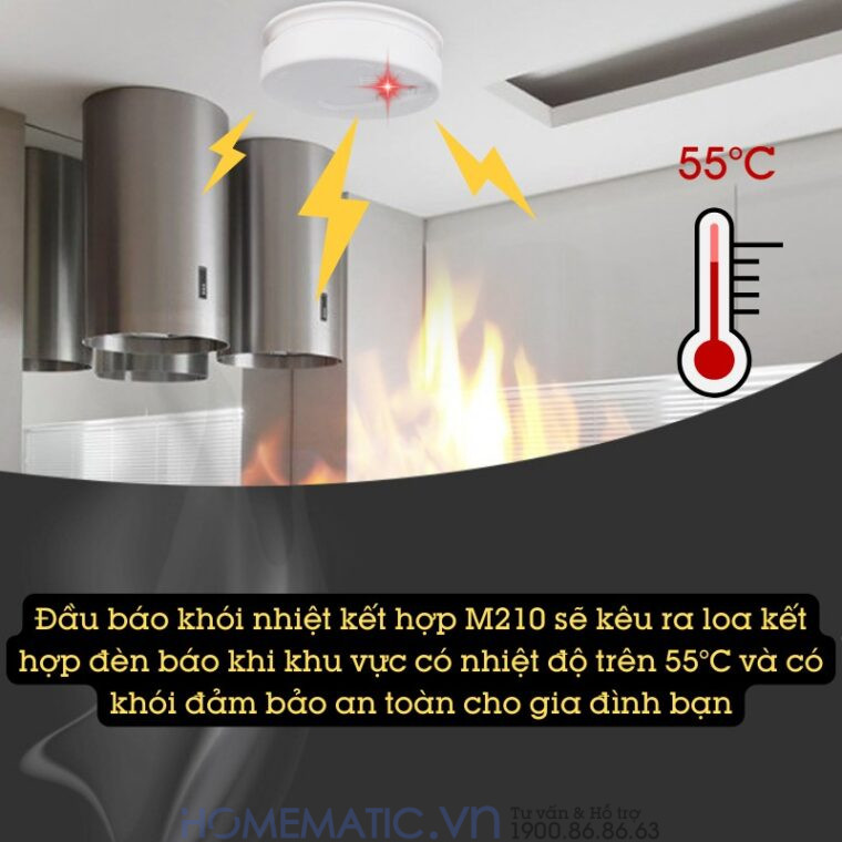 Đầu Báo Khói Nhiệt Kết Hợp Quang điện Không Dây Exsmith M210