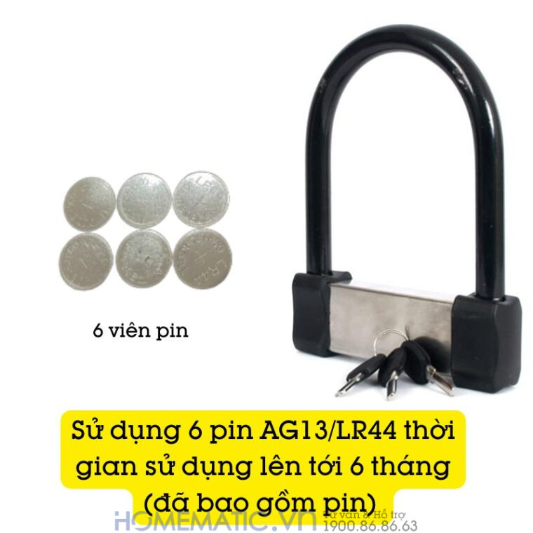 Khóa Bánh Xe Máy Chống Trộm Chống Cắt Có Còi Hú Lk605