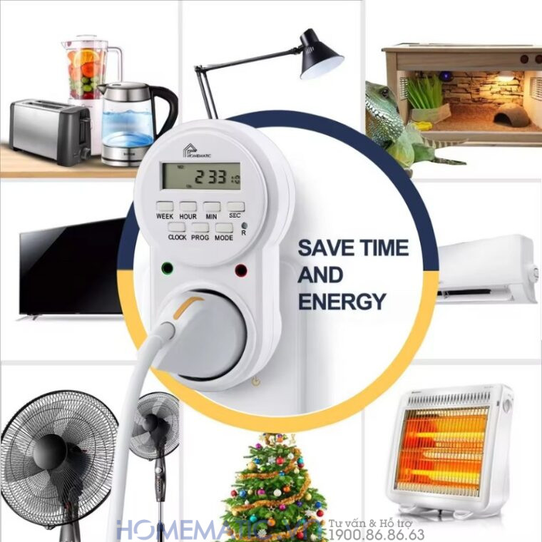 Ứng dụng Ổ Cắm Hẹn Giờ điện Tử Homematic Hỗ Trợ đếm Giây Getb-gr