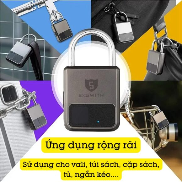 Ổ Khóa Vân Tay Loại Nhỏ Kèm Khóa điện Tử Exsmith Epl101 sử dụng cho vali túi sách cặp sách tủ ngăn kéo