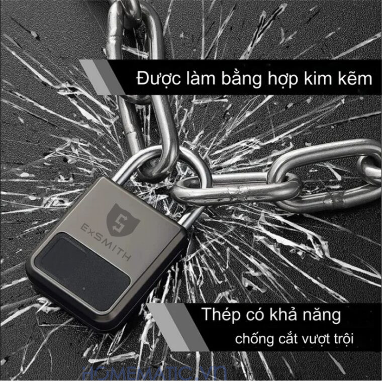 Ổ Khóa Vân Tay Loại Nhỏ Kèm Khóa điện Tử Exsmith Epl101 được chế tạo từ hợp kim