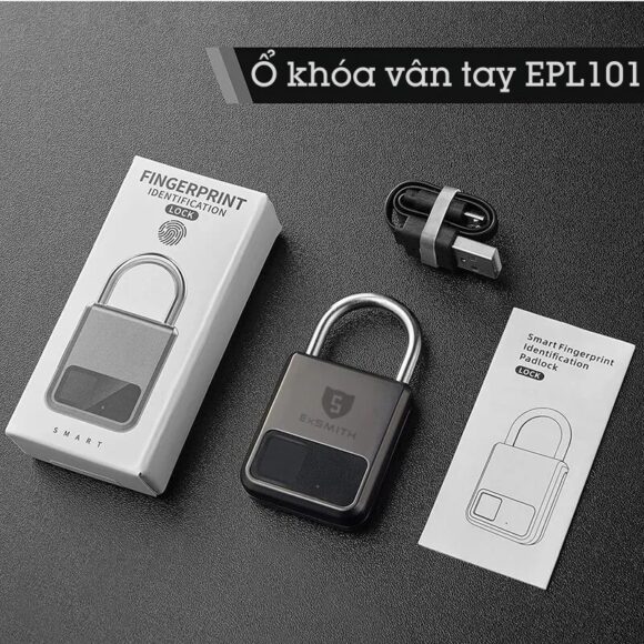 Ổ Khóa Vân Tay Loại Nhỏ Kèm Khóa điện Tử Exsmith Epl101 và phụ kiện