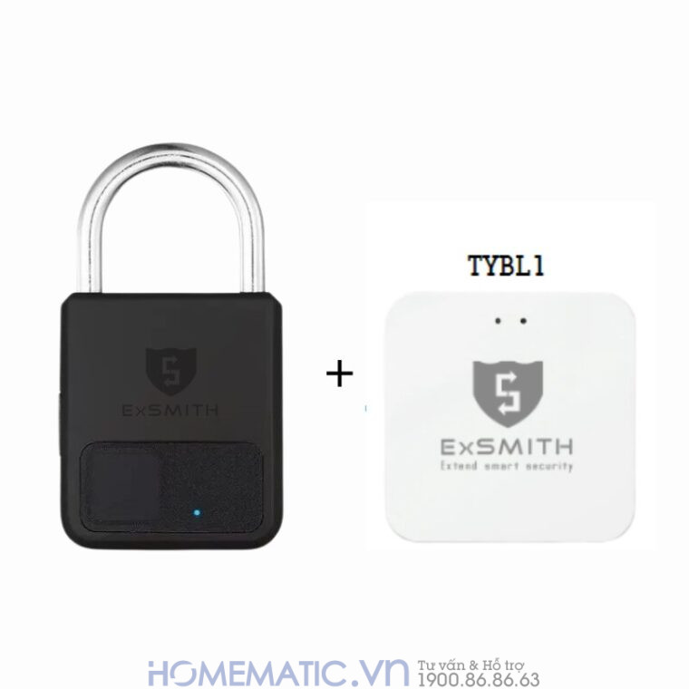 Ổ Khóa Vân Tay Loại Nhỏ Kèm Khóa điện Tử Exsmith Epl101 + thiết bị mở rộng internet cho khóa