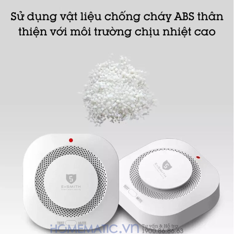 Đầu báo khói Exsmith M180 sử dụng nhựa ABS chống cháy