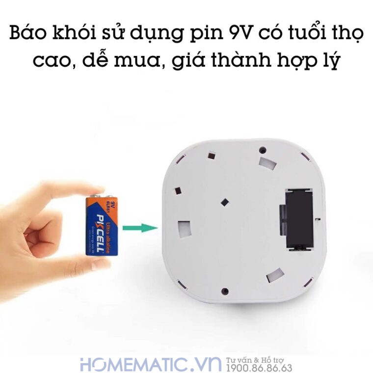 Đầu báo khói Exsmith M180 có thể thay pin dễ dàng