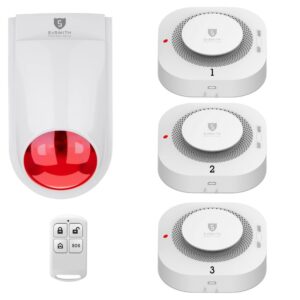 Bộ Chuông Báo Cháy Không Dây Exsmith Eskit02 bộ 3 đầu báo cháy