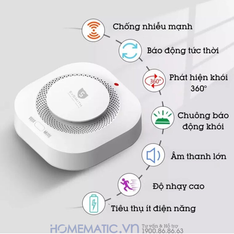 Đầu báo khói Exsmith M180 có nhiều chức năng tiên tiến