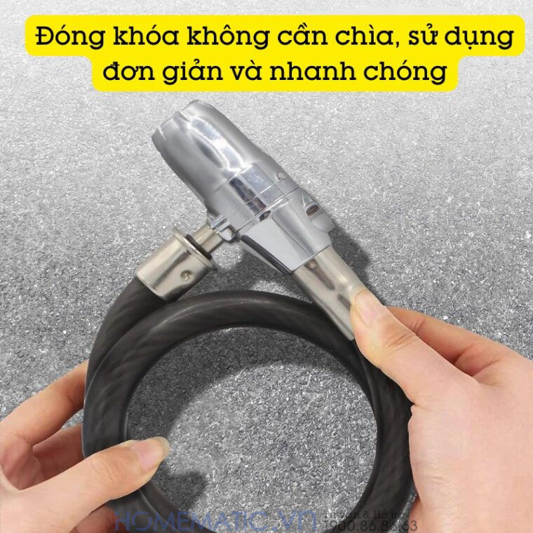 Khóa Dây Chống Trộm Xe Máy Xe đạp ô Tô Báo động Còi Hú Lk315 đống khóa vào không cần chìa khóa