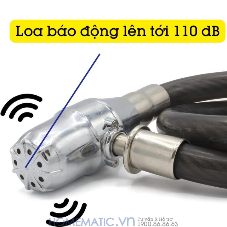 Khóa Dây Chống Trộm Xe Máy Xe đạp ô Tô Báo động Còi Hú Lk315 có loa báo động tới 110db