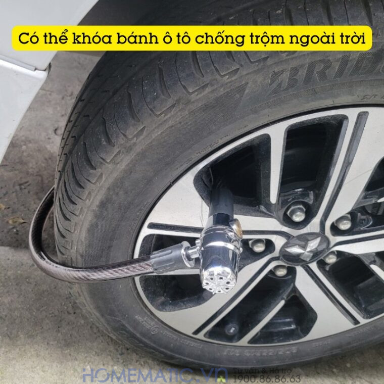 Khóa Dây Báo động Còi Hú Lk315 có thể khóa bánh ô tô ngoài trời