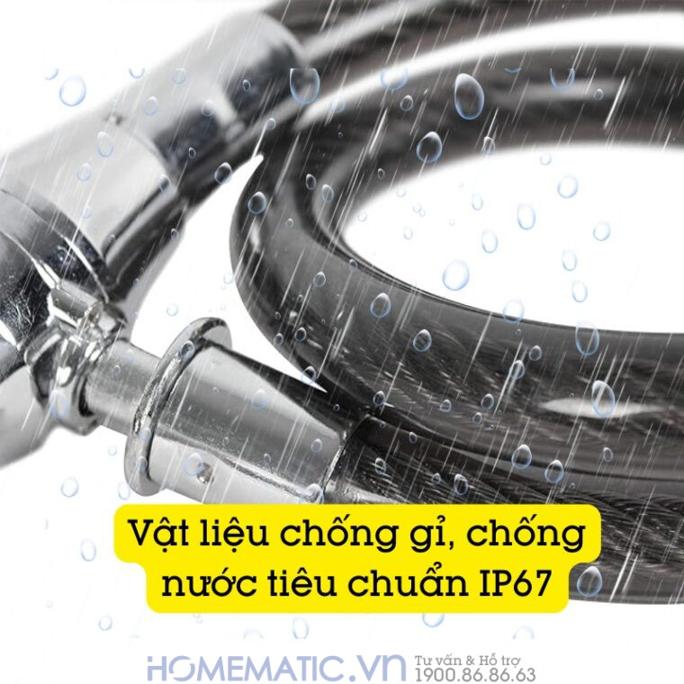 Khóa Dây Chống Trộm Xe Máy Xe đạp ô Tô Báo động Còi Hú Lk315 có vật liệu chống gỉ, chống nước tiêu chuẩn IP67