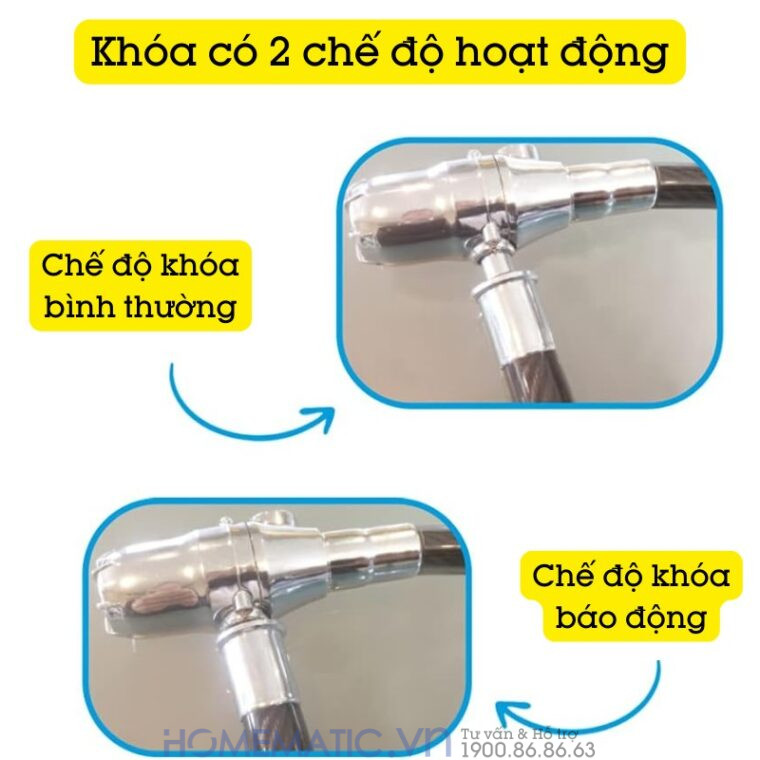 Khóa Dây Chống Trộm Xe Máy Xe đạp ô Tô Báo động Còi Hú Lk315 có 2 chế độ báo động
