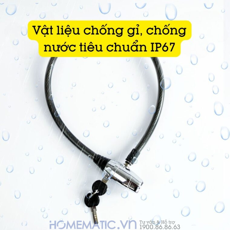 Khóa Dây Xe Máy Xe đạp Dây Cáp Khóa Chống Trộm Có Còi Hú Lk215 có khả năng chống nước