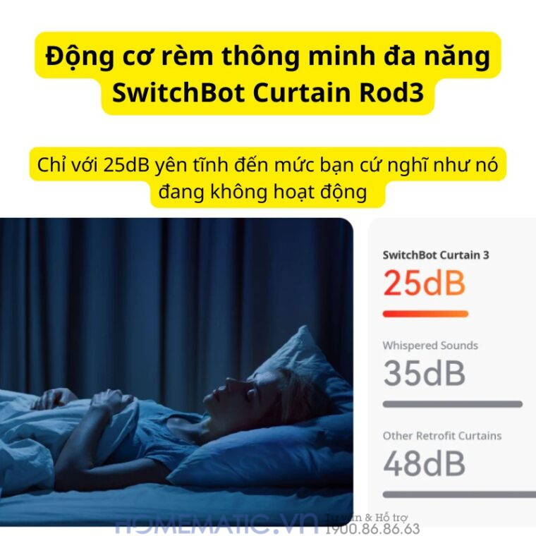 Động Cơ Rèm Thông Minh đa Năng Switchbot Curtain Rod3 Dùng Cho Thanh Treo Rèm Cửa Loại Tròn