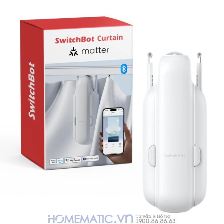 Động Cơ Rèm Thông Minh Switchbot Curtain U-rail3 Hỗ Trợ Thanh Treo Rèm Ray Trượt Loại Chữ U