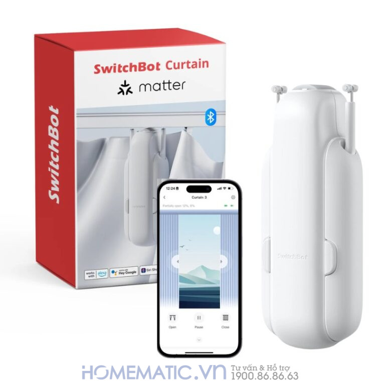 Động Cơ Rèm Thông Minh Switchbot Curtain U-rail3 Hỗ Trợ Thanh Treo Rèm Ray Trượt Loại Chữ U