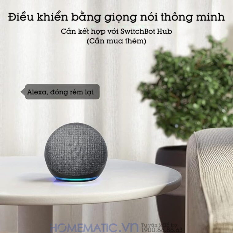 Động Cơ Rèm Tự động Thông Minh Switchbot Curtain Rod2 Dùng Cho Thanh Treo Rèm Cửa Loại Tròn