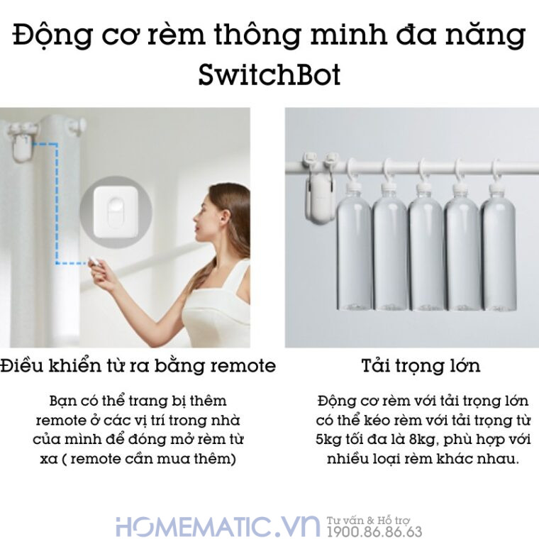 Động Cơ Rèm Tự động Thông Minh Switchbot Curtain Rod2 Dùng Cho Thanh Treo Rèm Cửa Loại Tròn Động Cơ Rèm Tự động Thông Minh Switchbot Curtain Rod2 Dùng Cho Thanh Treo Rèm Cửa Loại Tròn