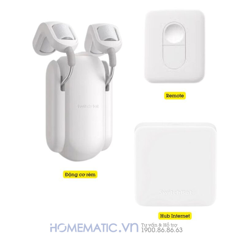 Động Cơ Rèm Tự động Thông Minh Switchbot Curtain Rod2 Dùng Cho Thanh Treo Rèm Cửa Loại Tròn