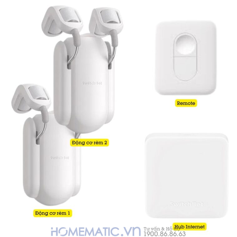 Động Cơ Rèm Tự động Thông Minh Switchbot Curtain Rod2 Dùng Cho Thanh Treo Rèm Cửa Loại Tròn
