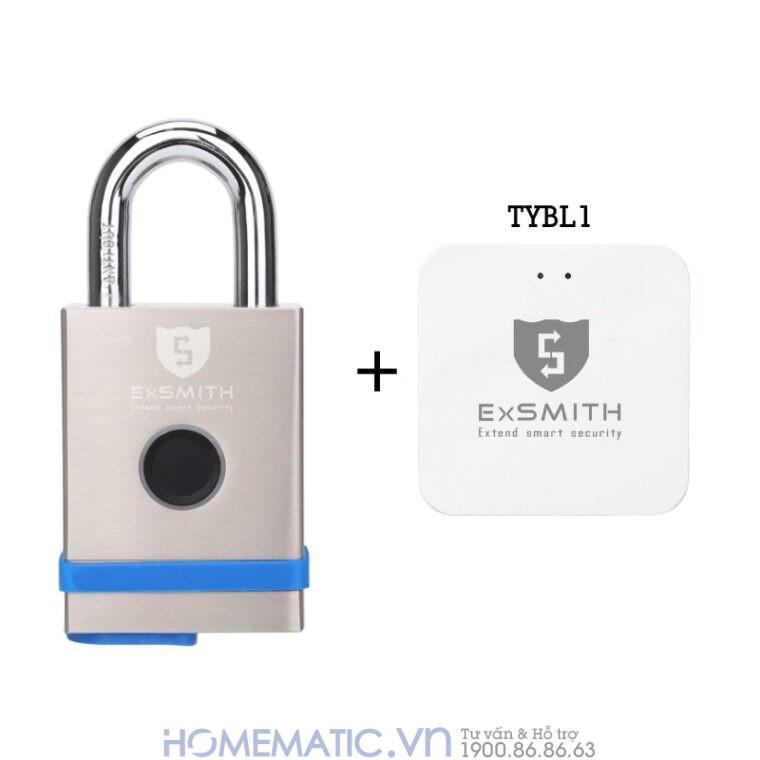 Ổ Khóa Cổng Vân Tay Ngoài Trời Chống Nước, Khóa Móc Cao Cấp Kèm Chìa Cơ Và điện Tử Exsmith Epl855