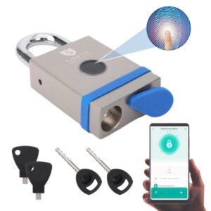 Ổ Khóa Cổng Vân Tay Ngoài Trời Chống Nước, Khóa Móc Cao Cấp Kèm Chìa Cơ Và điện Tử Exsmith Epl855