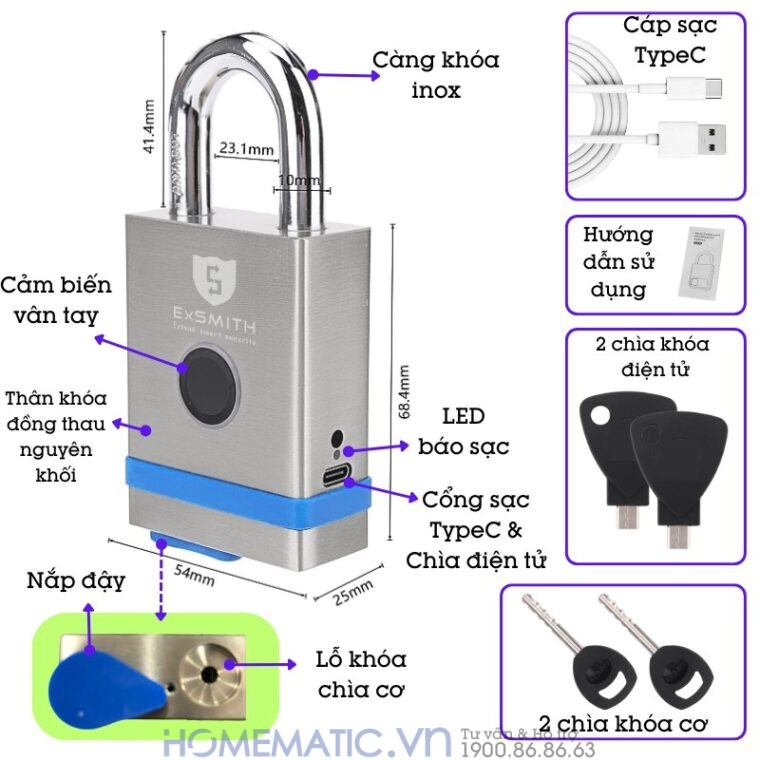 Tính năng Ổ Khóa Cổng Vân Tay Ngoài Trời Chống Nước, Khóa Móc Cao Cấp Kèm Chìa Cơ Và điện Tử Exsmith Epl855 Tính năng Ổ Khóa Cổng Vân Tay Ngoài Trời Chống Nước, Khóa Móc Cao Cấp Kèm Chìa Cơ Và điện Tử Exsmith Epl855