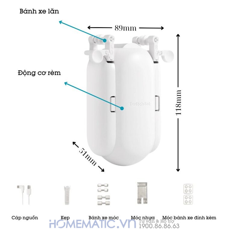Động Cơ Rèm Tự động Thông Minh Switchbot Curtain I-rail2 Dùng Cho Thanh Treo Rèm Ray Trượt Loại Chữ I