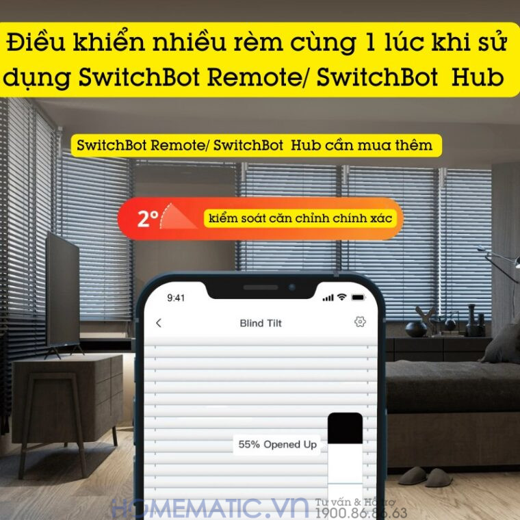 Động Cơ Rèm Tự động Thông Minh Switchbot Curtain U-rail2 Dùng Cho Thanh Treo Rèm Ray Trượt Loại Chữ U