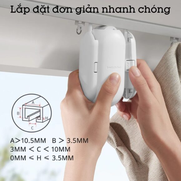 Động Cơ Rèm Tự động Thông Minh Switchbot Curtain U-rail2 Dùng Cho Thanh Treo Rèm Ray Trượt Loại Chữ U