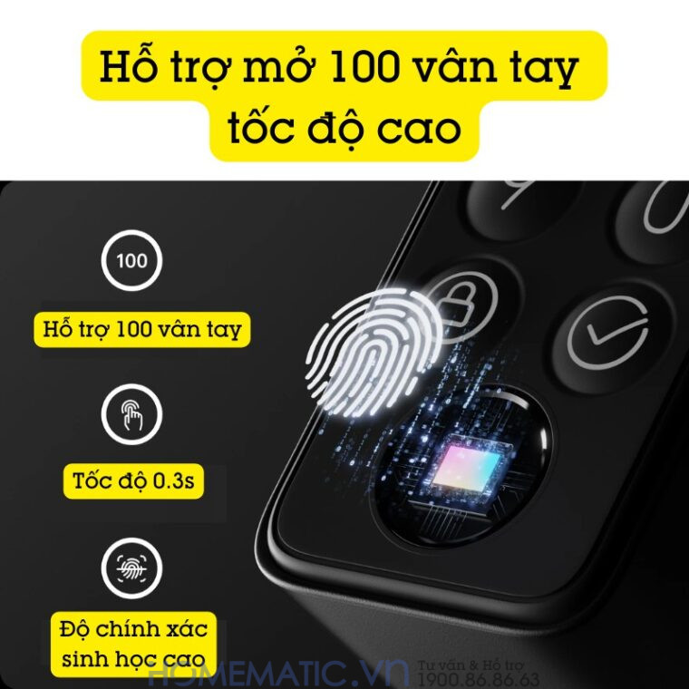 Ổ Khóa Vân Tay Thông Minh Switchbot Lock Pro Sb-lpro Không Cần Khoan đục hỗ trợ mở 100 vân tay tốc độ cao