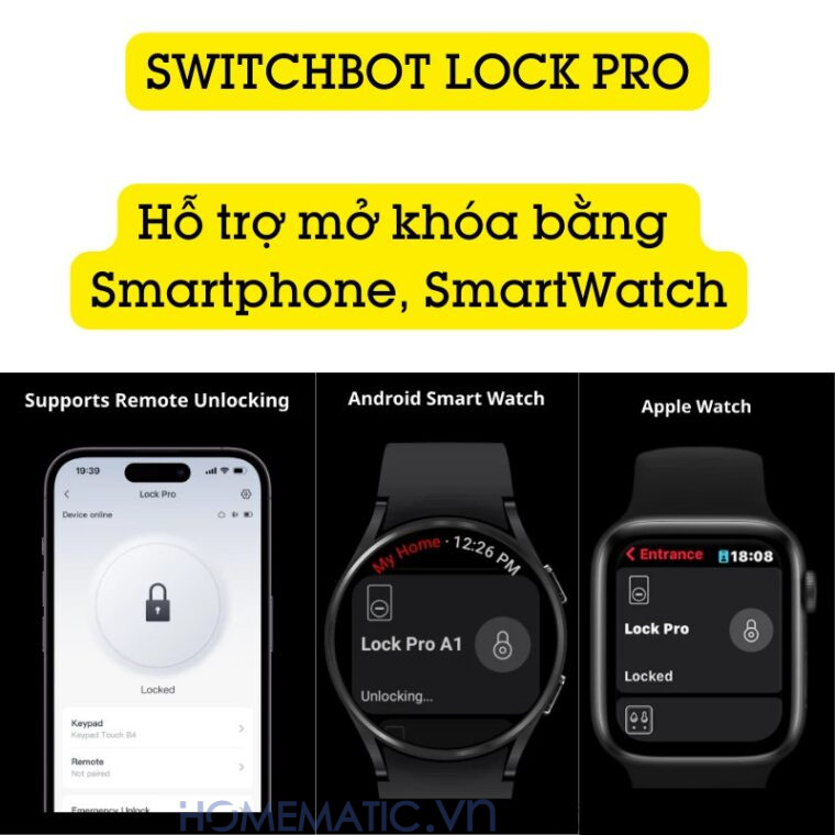 Ổ Khóa Vân Tay Thông Minh Switchbot Lock Pro Sb-lpro Không Cần Khoan đục mở khóa bằng smartphone, smartwatch Ổ Khóa Vân Tay Thông Minh Switchbot Lock Pro Sb-lpro Không Cần Khoan đục mở khóa bằng smartphone, smartwatch