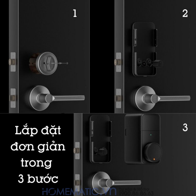 Ổ Khóa Vân Tay Thông Minh Switchbot Lock Pro Sb-lpro Không Cần Khoan đục lắp đặt đơn giản qua 3 bước