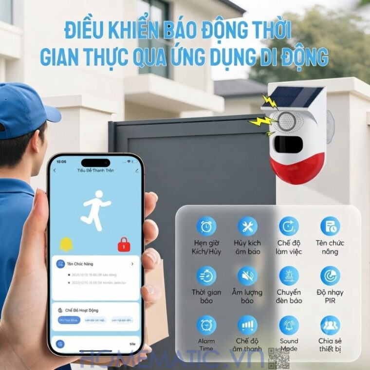 Thiết Bị Báo động Chống Trộm Ngoài Trời Wifi Exsmith P80wr