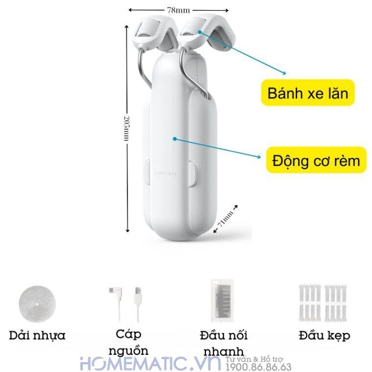 Động Cơ Rèm Thông Minh đa Năng Switchbot Curtain Rod3 Dùng Cho Thanh Treo Rèm Cửa Loại Tròn