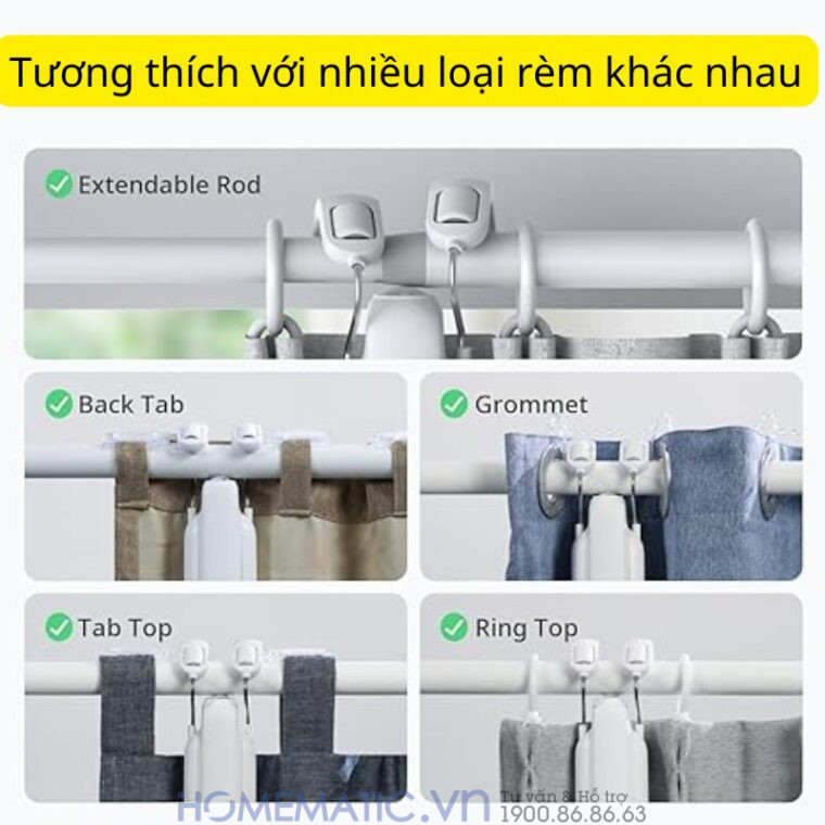 Động Cơ Rèm Thông Minh đa Năng Switchbot Curtain Rod3 Dùng Cho Thanh Treo Rèm Cửa Loại Tròn