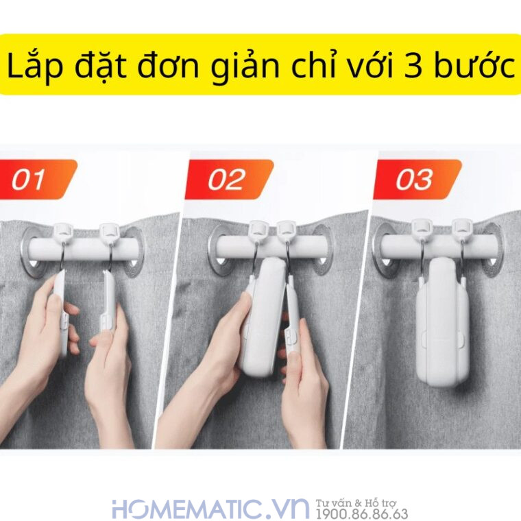 Động Cơ Rèm Thông Minh đa Năng Switchbot Curtain Rod3 Dùng Cho Thanh Treo Rèm Cửa Loại Tròn