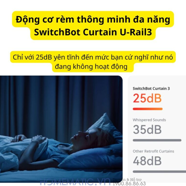 Động Cơ Rèm Thông Minh Switchbot Curtain U-rail3 Hỗ Trợ Thanh Treo Rèm Ray Trượt Loại Chữ U