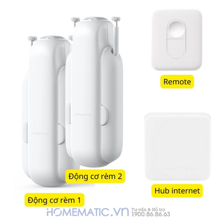 Động Cơ Rèm Thông Minh Switchbot Curtain U-rail3 Hỗ Trợ Thanh Treo Rèm Ray Trượt Loại Chữ U